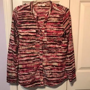 Calvin Klein Womens Top XS Button Up Long Sleeve